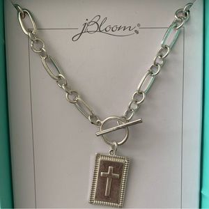 Jbloom Silver Cross Honor Necklace